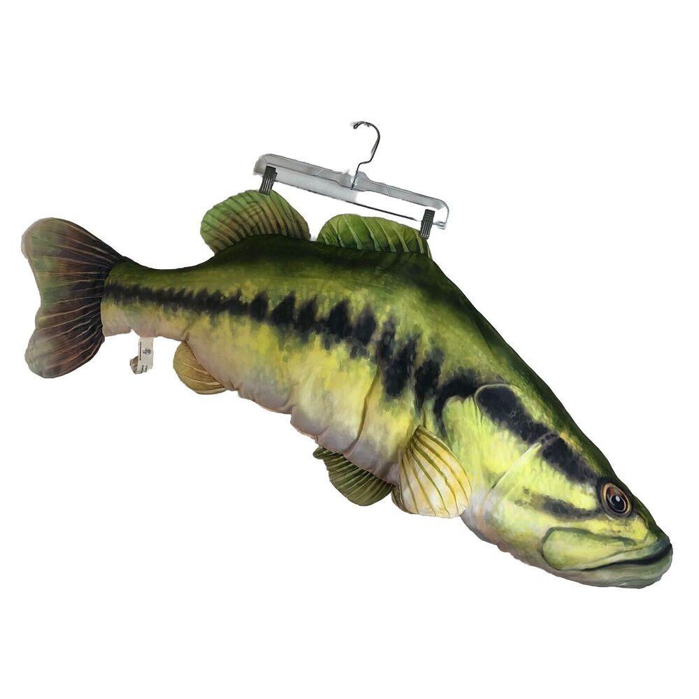 Tree House Kids Plush Fish Bass Stuffed Animal Giant Extra Large Green Toy